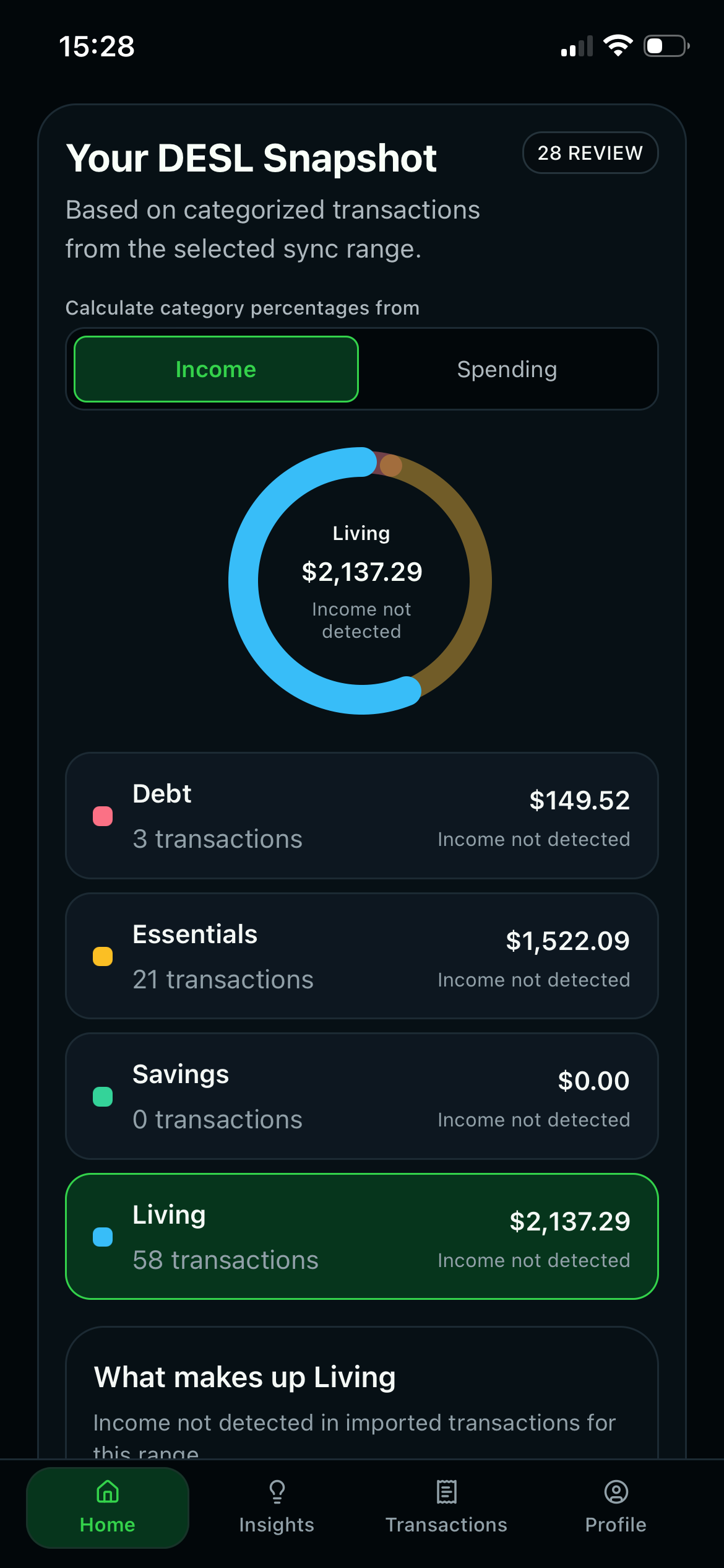 Booster DESL snapshot with categorized priorities